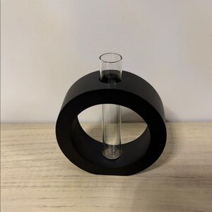 Modern Black Circular Mini Vase for desk small